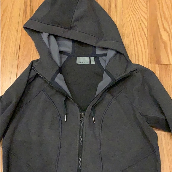 Athleta Jackets & Blazers - Grey and black trim zip up hoodie.